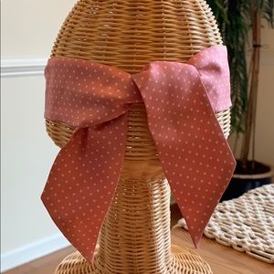 Pink with white Polka dot silk scarf